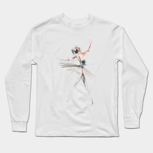 Ballerina Dance Drawing Long Sleeve T-Shirt